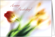 Impressionist Pastel Tulips Birthday Card
