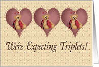 New Baby Triplets Ladybug Bears card