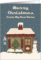Little Cottage New Address Christmas Card