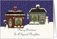 Cottages Neighbor Christmas Card