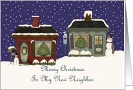 Cottages My New Neighbor Christmas Card