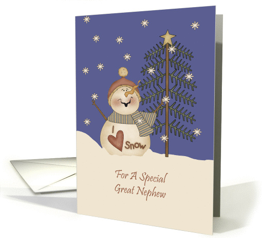 Great Nephew Cute Snowman Christmas card (1159120)