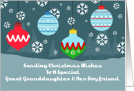 Great Granddaughter & Her Boyfriend Vintage Ornaments Christmas Card