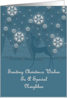 Neighbor Reindeer Snowflakes Christmas card