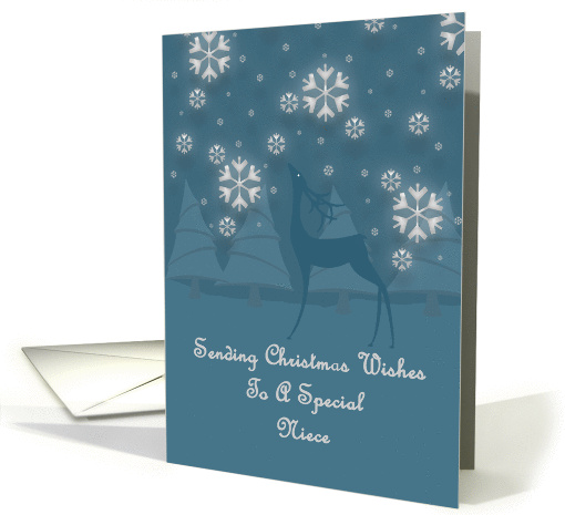 Niece Reindeer Snowflakes Christmas card (1323294)