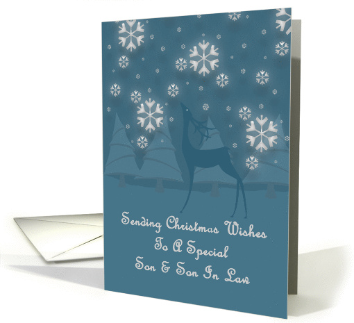 Son And Son In Law Reindeer Snowflakes Christmas card (1323640)