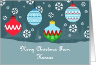 Kansas Vintage Ornaments Christmas Card
