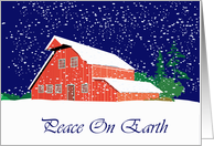 Peace On Earth Barn Christmas Card