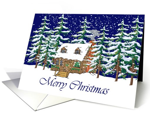 Merry Christmas Cabin Christmas card (538232)