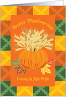 Harvest Cousin And His Wife Happy Thanksgiving Card