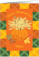 Harvest Niece Happy Thanksgiving Card