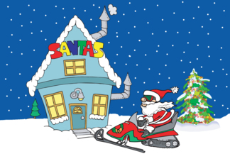 Snowmobile Santa...