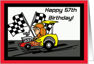 Drag Racing 57th Birthday Card