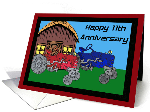Vintage Tractors 11th Anniversary card (368621)