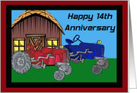 Vintage Tractors 14th Anniversary Card