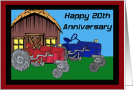 Vintage Tractors 20th Anniversary Card