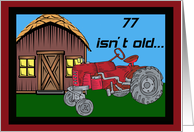 Tractor 77th Birthday Card