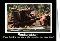 Vintage Tractor Restoration New Project Congratulations Card