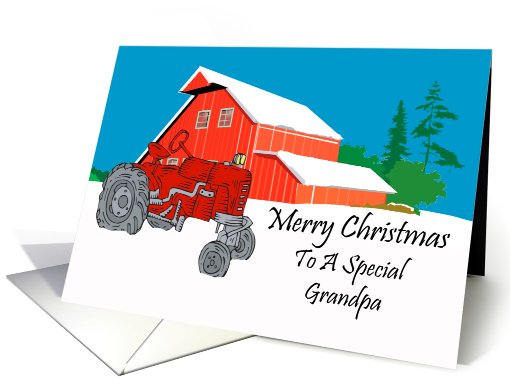 Grandpa Antique Tractor Christmas card (589816)