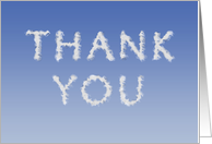 Thank You, written in clouds, blank inside card