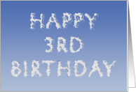 Happy 3rd Birthday written in clouds card
