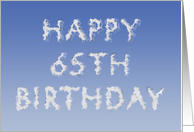 Happy 65th Birthday written in clouds card