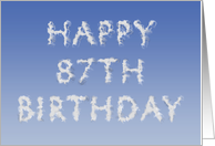 Happy 87th Birthday written in clouds card