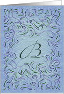 Monogram, Letter B with blue background card