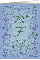 Monogram, Letter F with blue background card