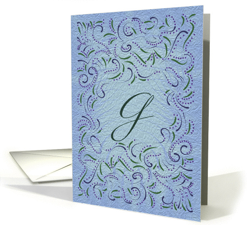 Monogram, Letter G with blue background card (946545)