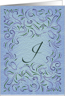 Monogram, Letter J with blue background card