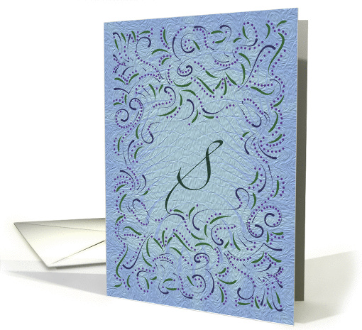 Monogram, Letter S with blue background card (946580)