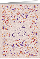 Monogram, Letter B with red background card