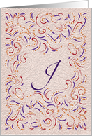 Monogram, Letter J with red background card