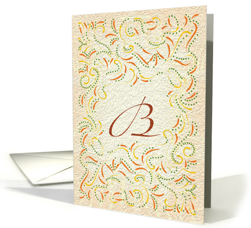 Monogram, Letter B with yellow background card (946639)
