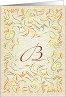 Monogram, Letter B with yellow background card