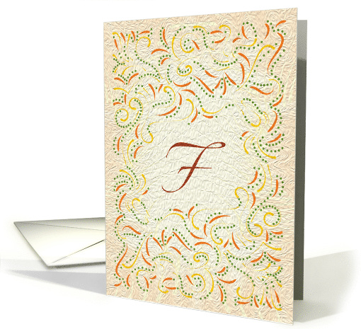 Monogram, Letter F with yellow background card (946643)