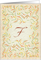 Monogram, Letter F with yellow background card
