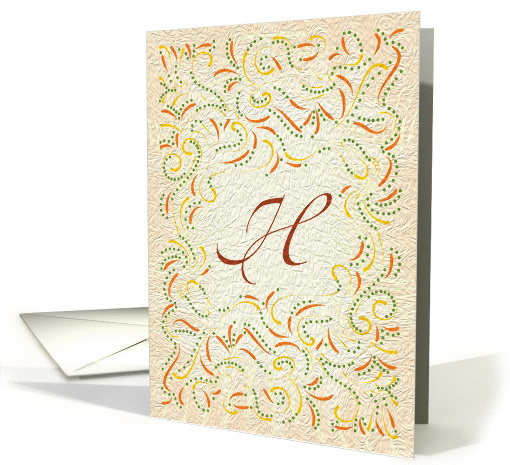 Monogram, Letter H with yellow background card (946645)