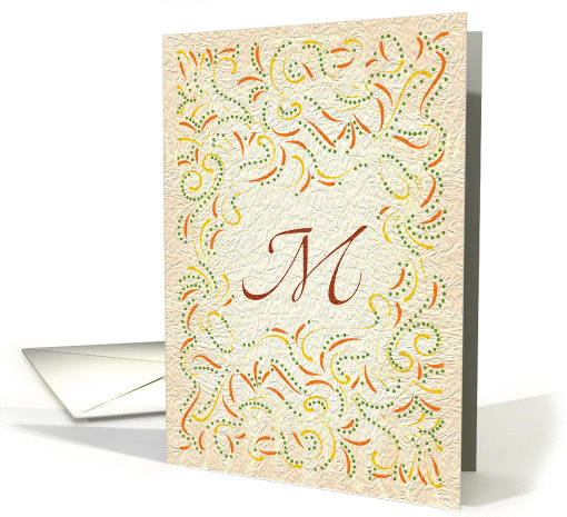 Monogram, Letter M with yellow background card (946652)