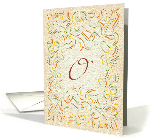 Monogram, Letter O with yellow background card (946655)