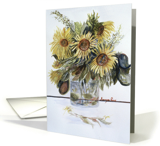 Still Life - Sunflowers - Thank You card (122207)