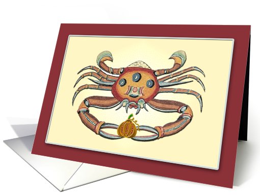 Halloween Crab and Pumpkin card (713959)