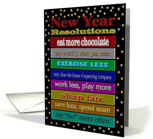 Funny New Year Resolutions card (943850)