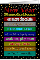 Funny New Year Resolutions card