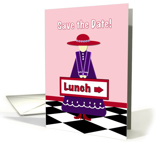 Lady in Red Hat Lunch Invitation card (945737)