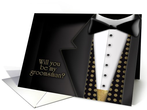 Tuxedo Groomsman invitation card (461616)
