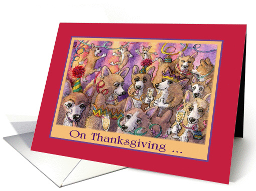 Happy Thanksgiving Corgis card (1444010)
