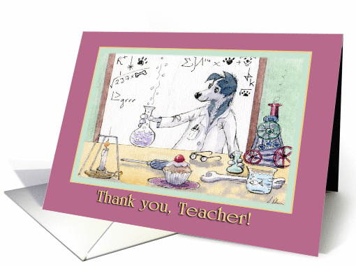 Thank you teacher. Border Collie scientist. card (1444934)