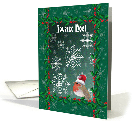 Joyeux Noel, French blank Christmas Robin Christmas card (1454510)